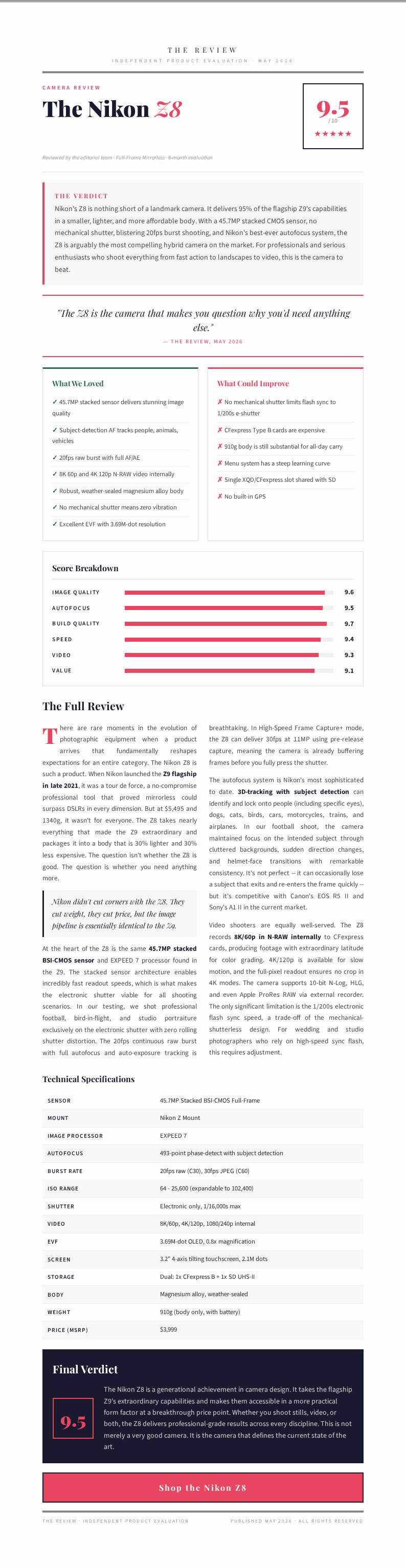 Editorial Magazine Product Review